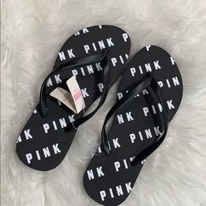 Pink brand flip flops